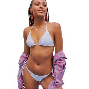 Cider Floral Tie Bikini Sz Large White